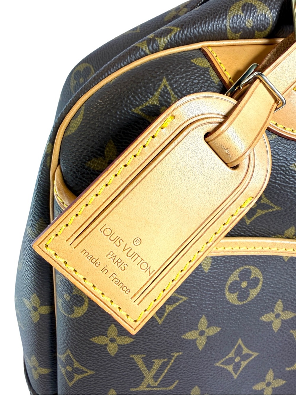 Louis Vuitton Deauville Monogram Satchel in Brown and Tan Leather Trim - Picture 2 of 16